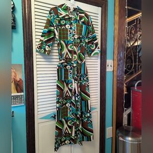 1970s Geometric Patterned Jumpsuit